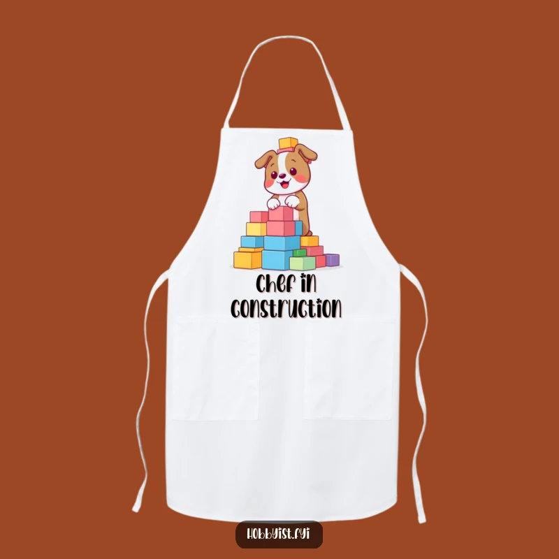 Funny Dog Blocks Apron: Cook with Playfulness, Great Kitchen Gift