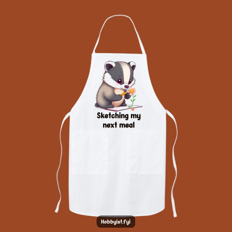 Funny Badger Artist Apron - Creative Kitchen Wear, Great Funny Gift
