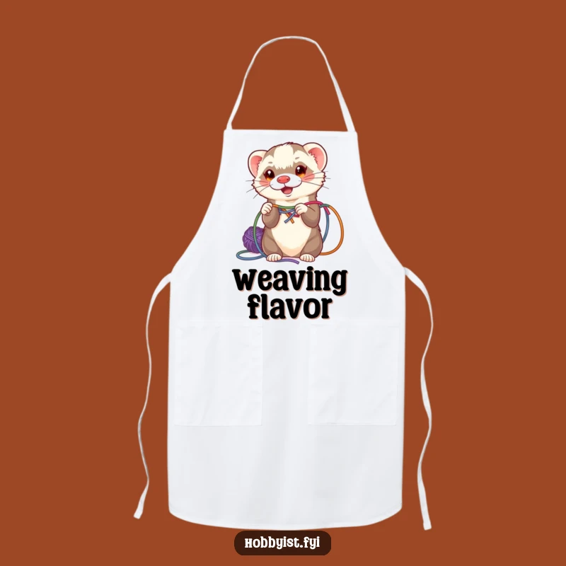 Funny Ferret Weaving Apron - Crafty Kitchen Wear for Energetic Cooks