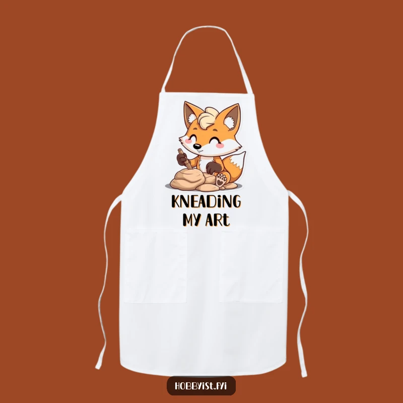 Funny Fox Clay Sculpting Apron: Create Artful Laughs in the Studio!