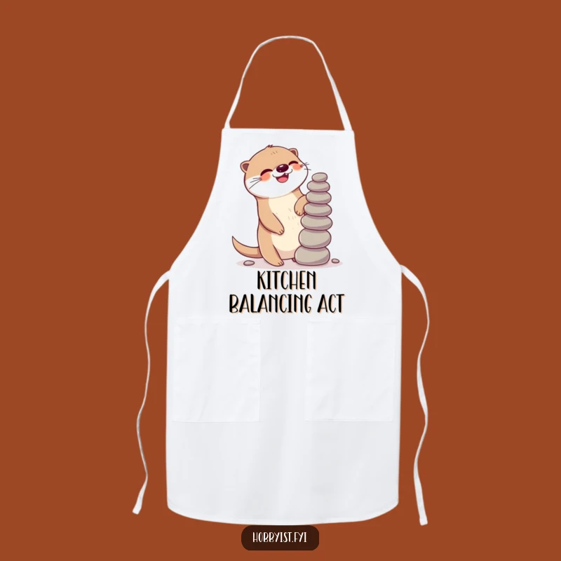 Funny Kawaii Otter Apron: Giggling Chef, Playful Kitchen Gift