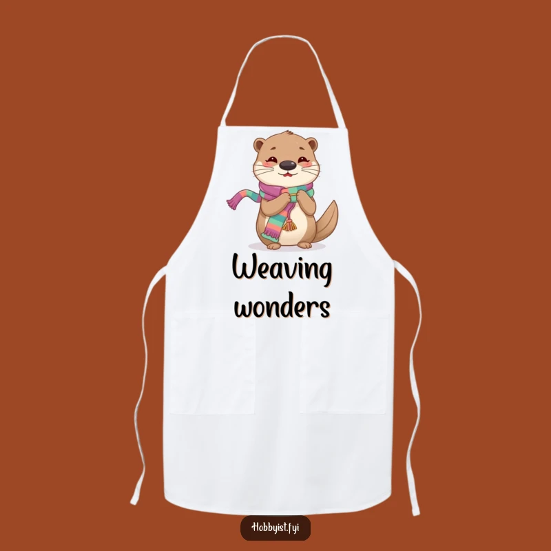 Funny Knitting Otter Apron: Craft with Comfort and This Colorful Design