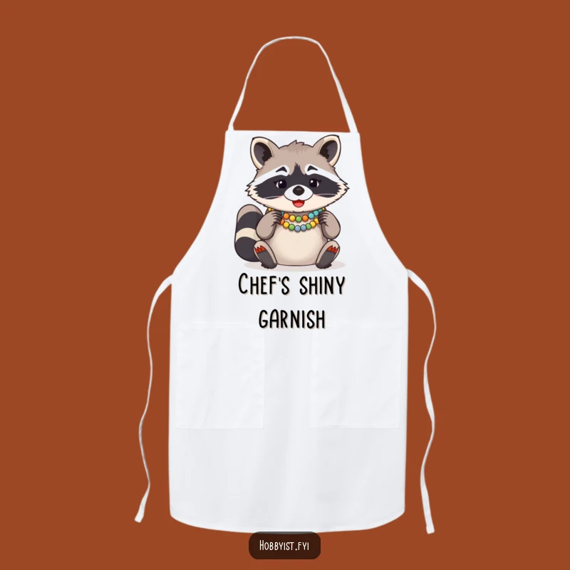 Funny Raccoon Bead Necklace Apron: Hilarious Gift for Creative Cooks