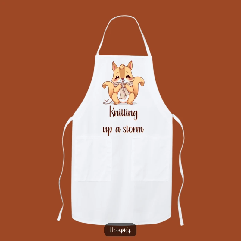 Funny Squirrel Knitting Apron: Cheerful Crafter Critter Bib, The Perfect Funny Gift for Knitters