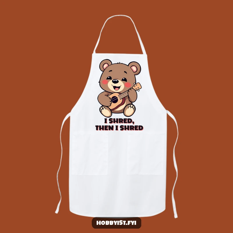 Funny Bear Chef Ukulele Apron: Cook Up Smiles in the Kitchen, Hilarious Gift!