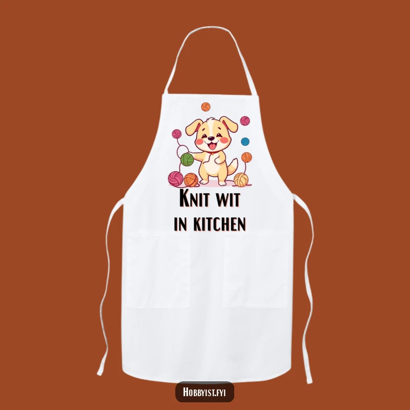 Funny Juggling Dog Yarn Apron: Craft and Cook with a Smile