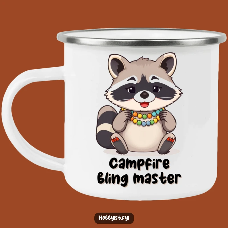 Funny Raccoon Bead Necklace Camping Mug: Hilarious Gift for Outdoorsy Crafters