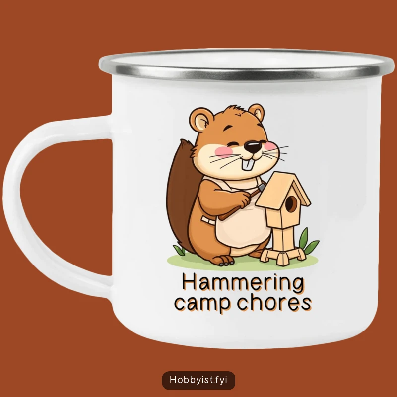 Funny Beaver Builder Camping Mug: Your Hilarious Workshop Companion