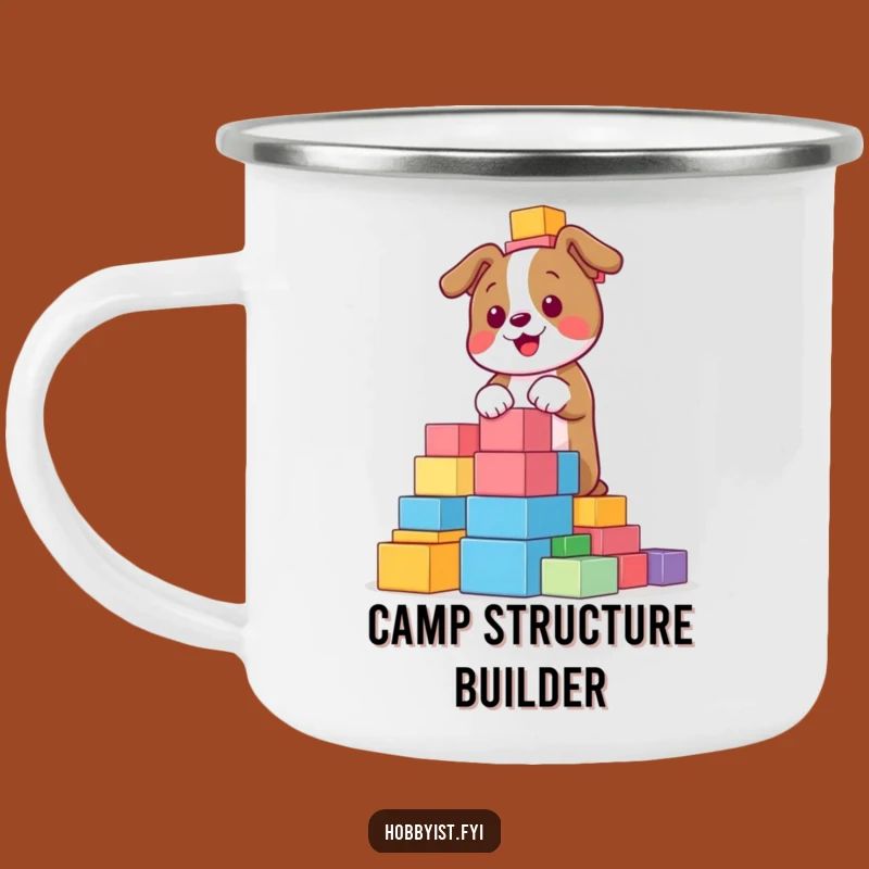 Funny Dog Blocks Camping Mug: Playful Pup Outdoors, Perfect Adventure Gift