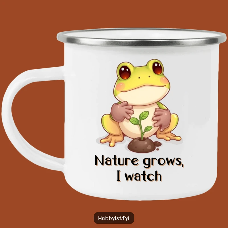 Funny Frog Campfire Gardener Mug: Enjoy Nature and Humor Outdoors, Hilarious Gift!