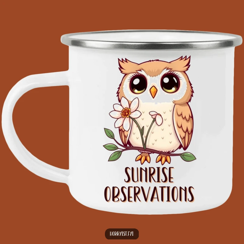 Funny Kawaii Owl Camping Mug: Enchanting Outdoor Adventure Gift