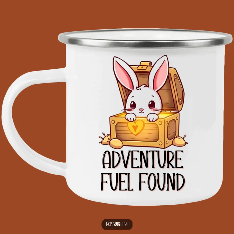 Funny Rabbit Treasure Camping Mug: Adventure and Humor for the Outdoors!