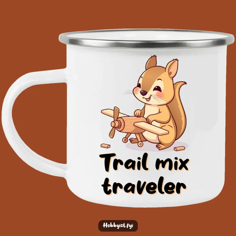 Funny Squirrel Pilot Camping Mug: Happy Squirrel's Outdoor Build, Perfect Gift