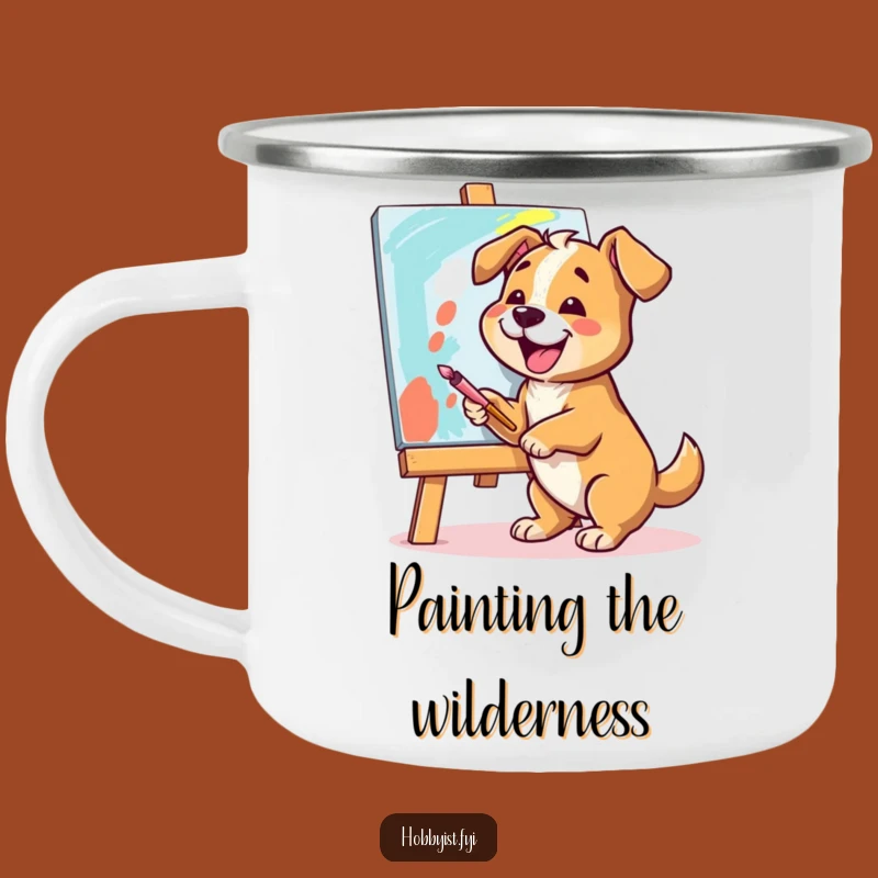 Funny Dog Artist Camping Mug: Art and Adventure Fuel