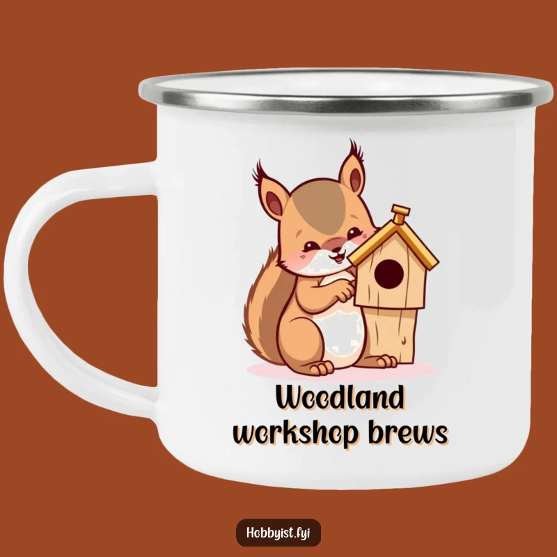 Funny Squirrel Whittling Camping Mug - Hilarious Outdoor Companion for Crafters