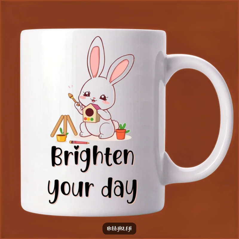 Funny Kawaii Bunny Painting Mug: Enthusiastic Artist, Perfect Funny Gift for Bird Lovers