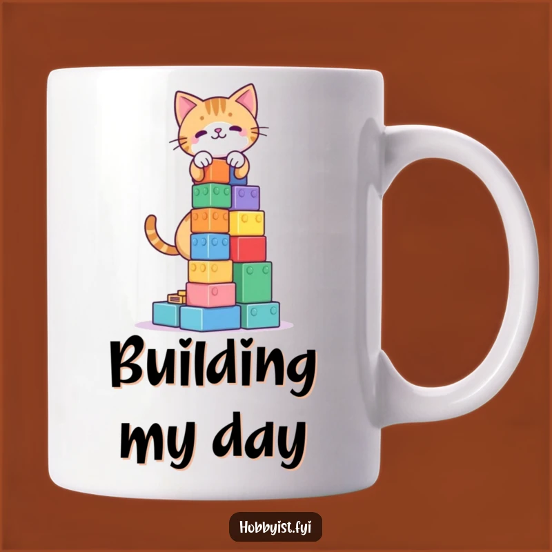 Funny Cat Blocks Tower Mug: A Hilarious Gift for Playful Minds