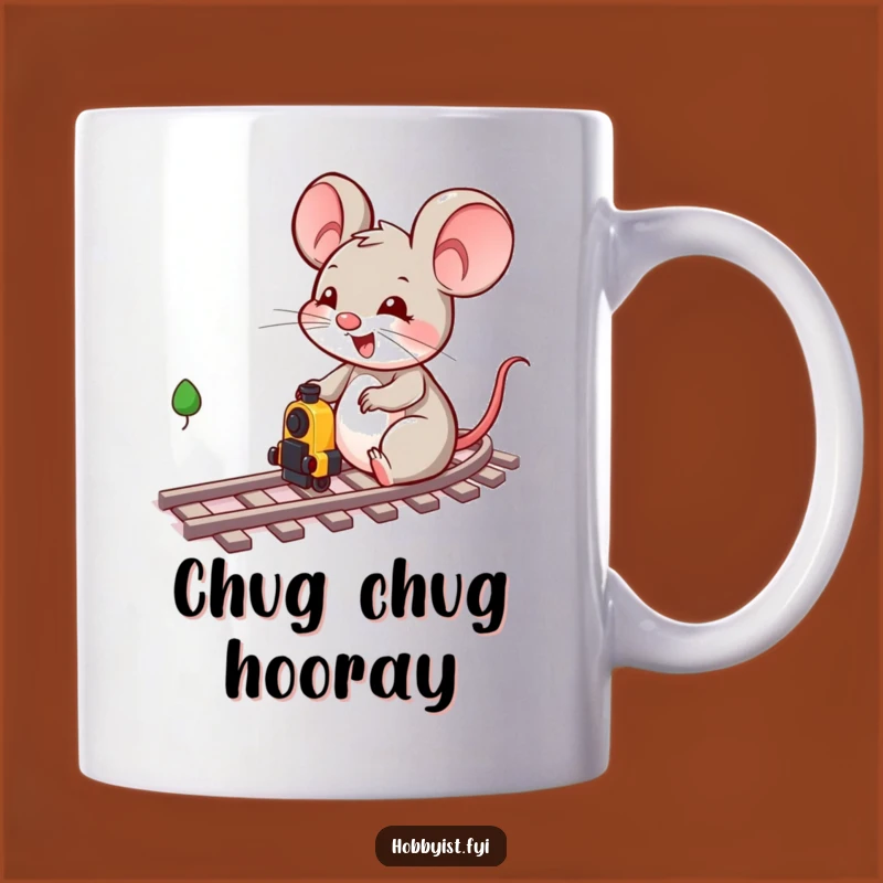Funny Mouse Train Master Mug - Whimsical Character Playful Gift Idea