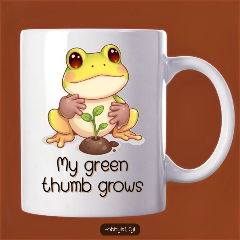 Funny Frog Gardener Mug: Green Thumb Humor for Plant Lovers, Perfect Gift!
