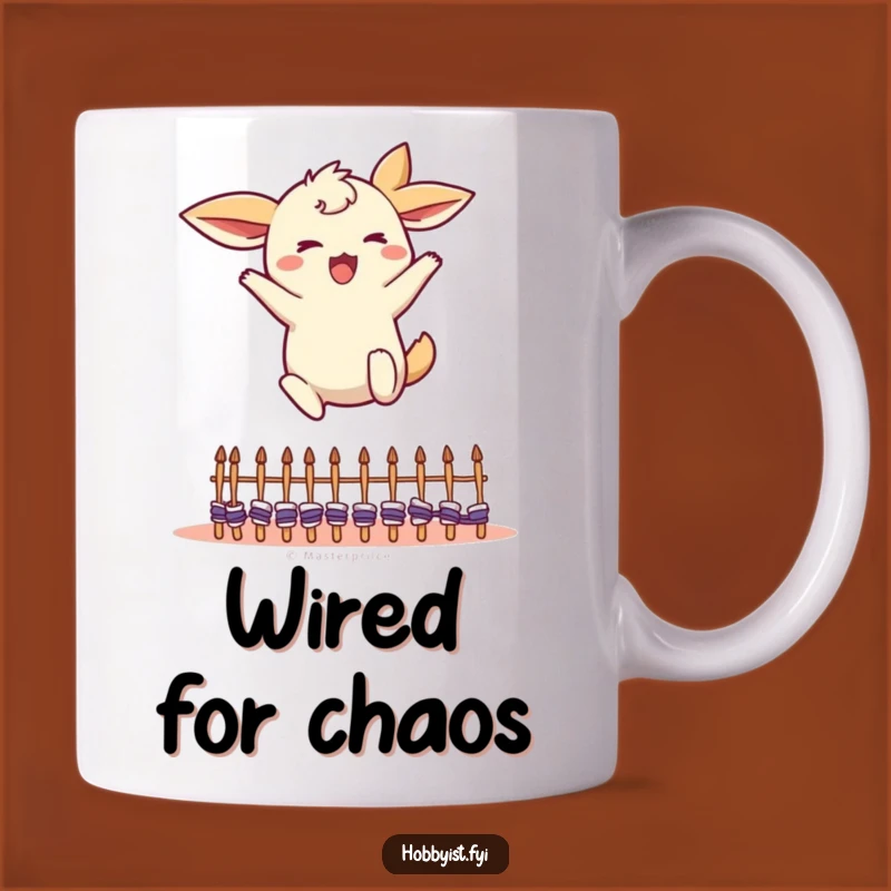 Funny Leaping Creature Mug: Energetic Ears Knitting Hurdles Funny Gift