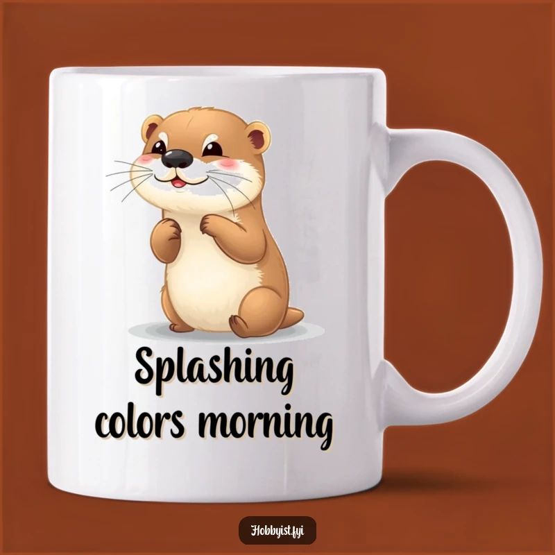 Funny Otter Painter Mug: Artistic Fun for Creative Souls
