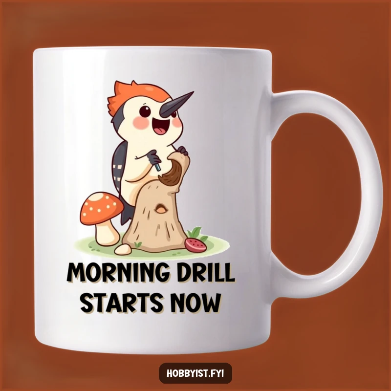 Funny Woodpecker Mushroom Mug - Hilarious Gift for Nature Lovers and Drillers