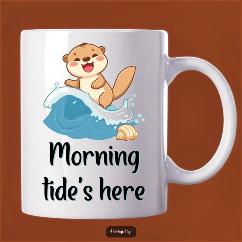 Funny Otter Wave Shell Mug - Joyful Aquatic Fun Gift