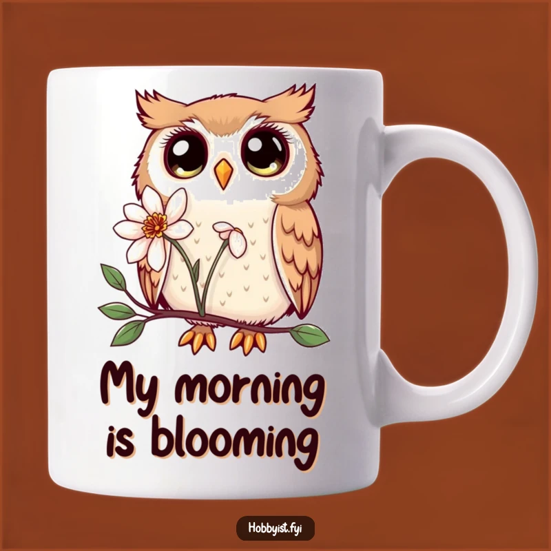 Funny Kawaii Owl Mug: Curious Nature Lover Gift with Enchanting Eyes