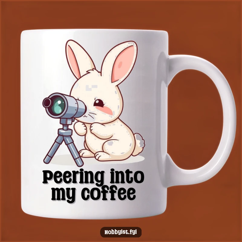 Funny Rabbit Telescope Mug - Hilarious Gift for Stargazers and Curious Minds