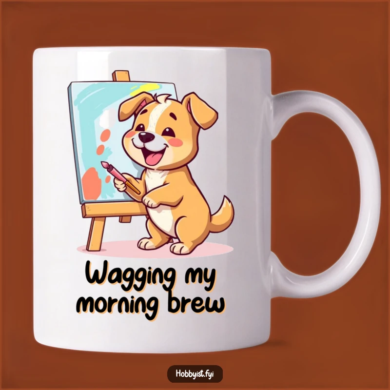 Funny Dog Painting Mug: Hilarious Gift for Art-Loving Pet Owners