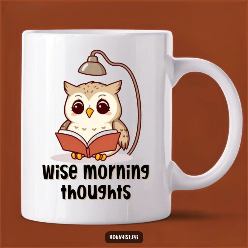 Funny Owl Reading Mug - Wise Scholar Gift for Book Lovers & Night Owls