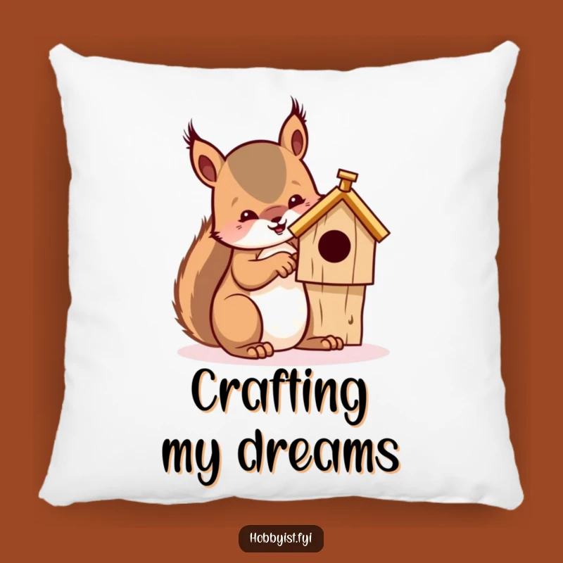 Funny Squirrel Whittling Pillow - Cozy and Hilarious Accent for Your Home
