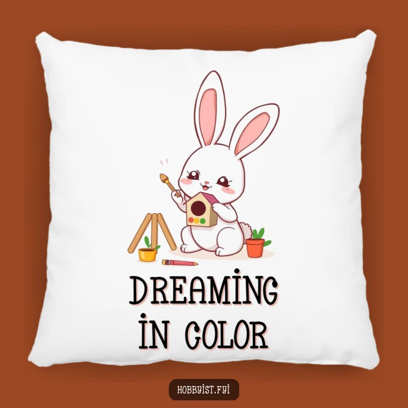 Funny Bunny Pillow: Cozy Kawaii Artist Decor, Soft and Charming Funny Gift