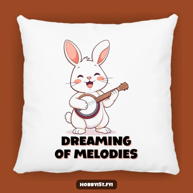 Funny Bunny Banjo Pillow: Cuddle Up with Musical Happiness and Humor