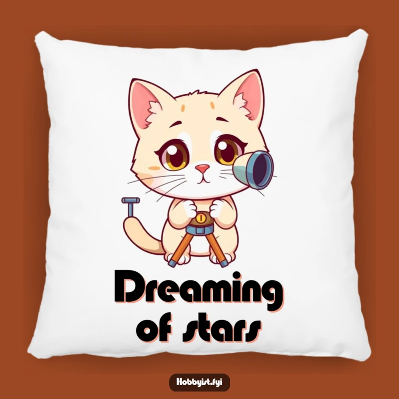 Funny Cat Telescope Pillow: Cozy Kitty Decor for Your Sofa, Hilarious Gift