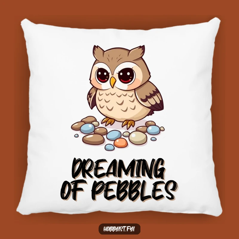 Funny Curious Owl Pebble Pillow - Comfortable, Amusing Cushion