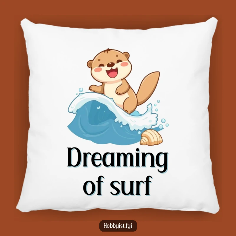 Funny Otter Wave Pillow - Comfy & Comedic Aquatic Companion