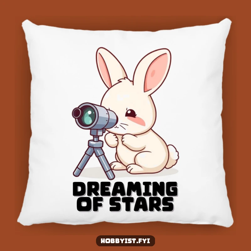 Funny Rabbit Telescope Pillow - Cozy and Hilarious Accent for Dreamers