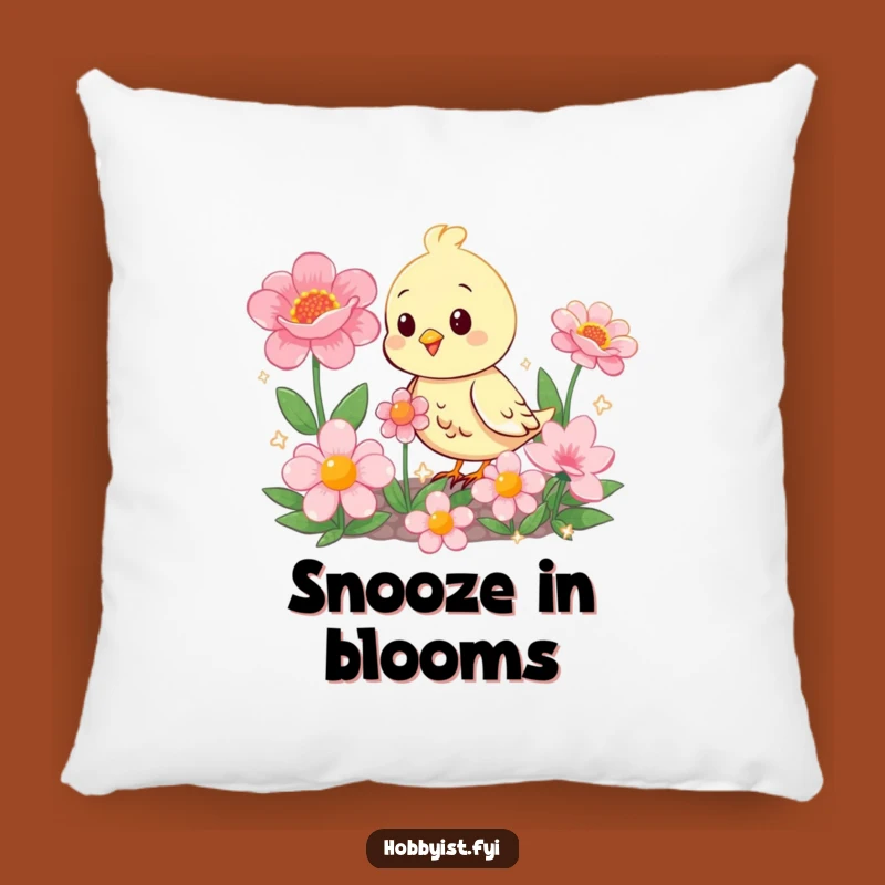 Funny Bird Garden Pillow: Cozy Up with Cheerful Flora and Fun!