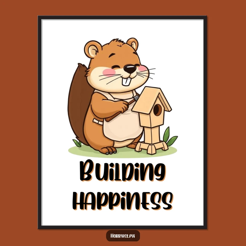Funny Beaver Builder Digital Art: Instant DIY Humor for Your Walls