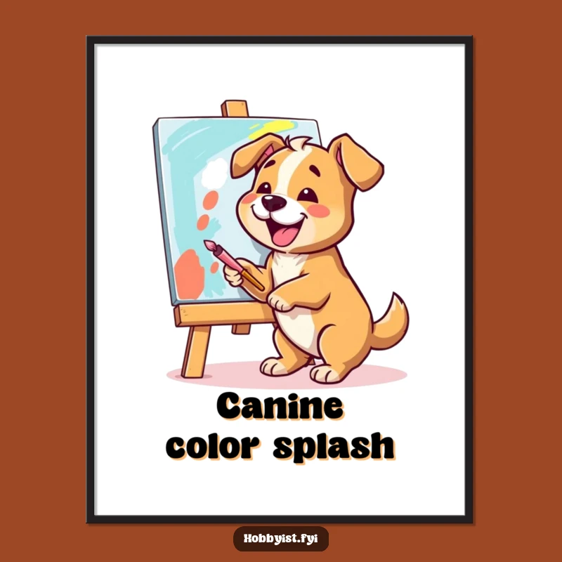 Funny Dog Artist Digital Art: Instant Artistry for Your Walls
