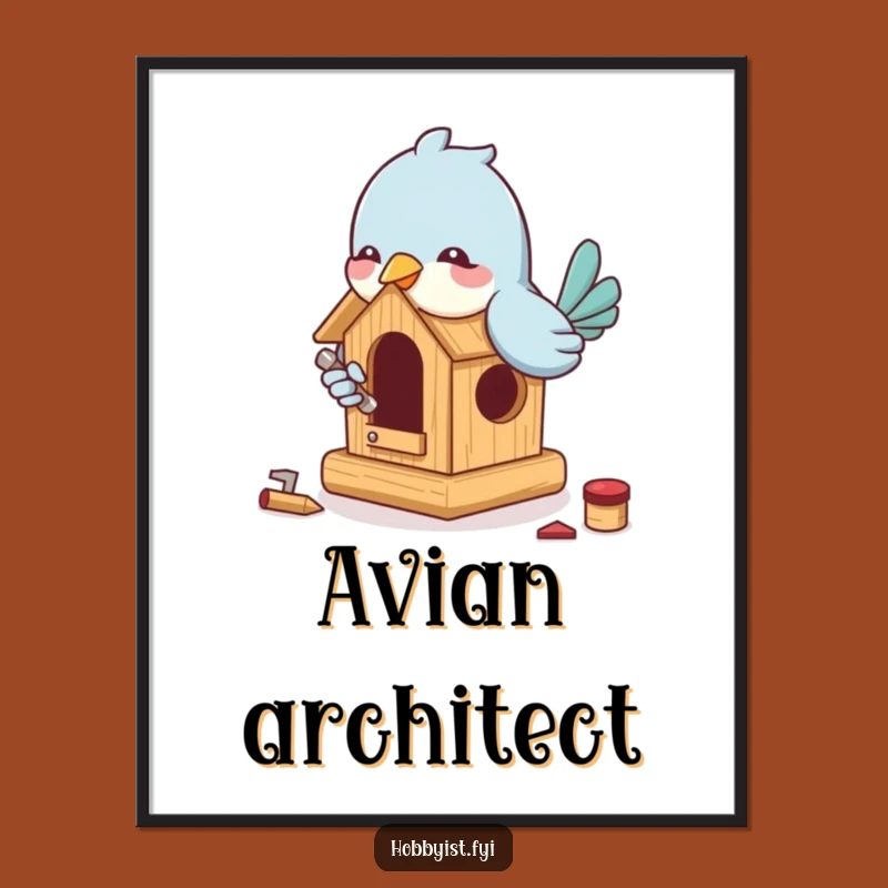 Funny Bird Building Digital Art: Instant DIY Charm for Walls