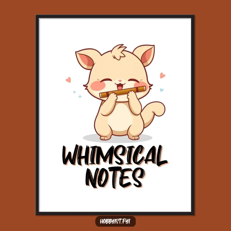 Funny Flute Playing Creature Digital Art: Instant Melody for Your Walls!