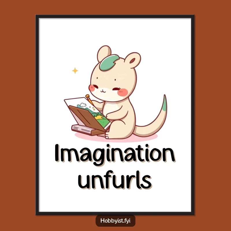 Funny Whimsical Art Print: Delighted Creature's Sketch, Instant Downloadable Gift