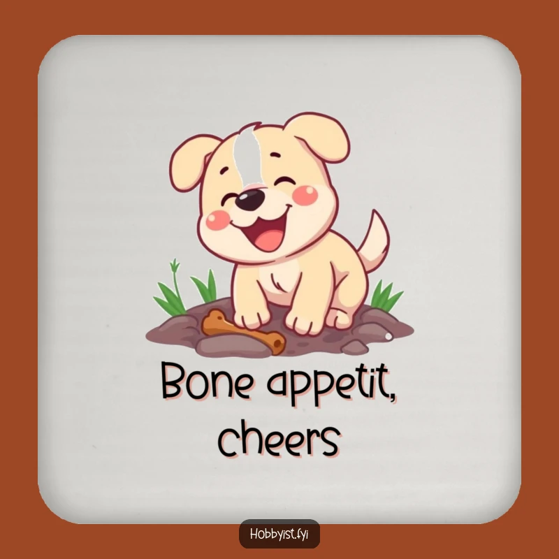 Funny Dog Digging Coaster - Happy Pup, Protect Surfaces With Canine Humor, Pet Gift