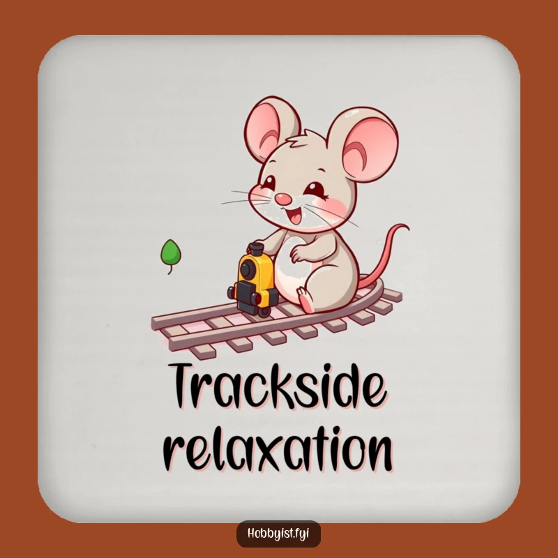 Funny Mouse Train Track Coaster Set - Protect Surfaces Character Fun