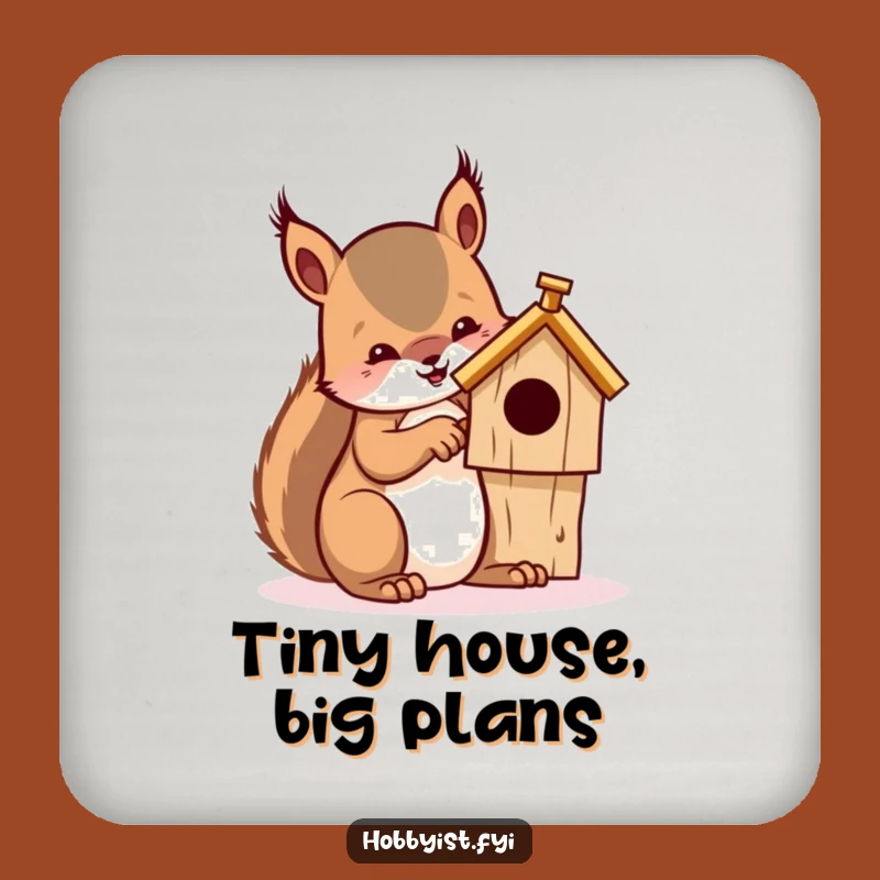 Funny Squirrel Whittling Coaster - Hilarious Drink Protection for Artisans