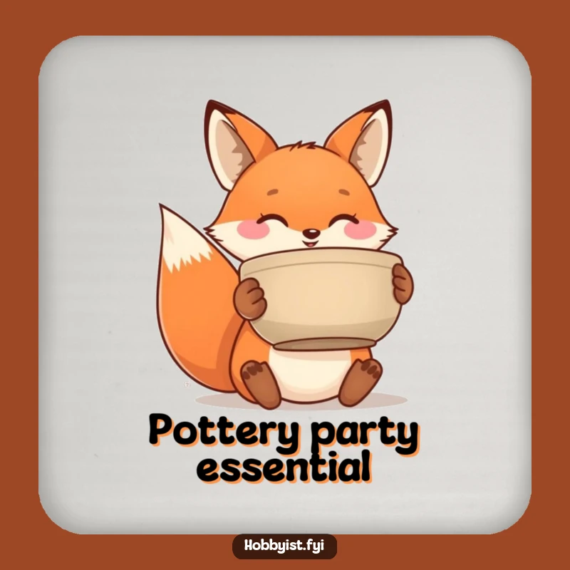 Funny Fox Pottery Coaster - Hilarious Drink Protection for Artists