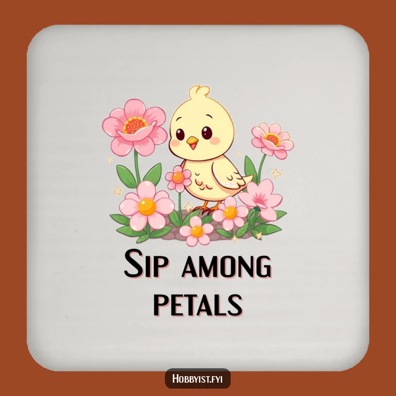 Funny Bird Garden Coaster: Protect Surfaces with Floral Fun!