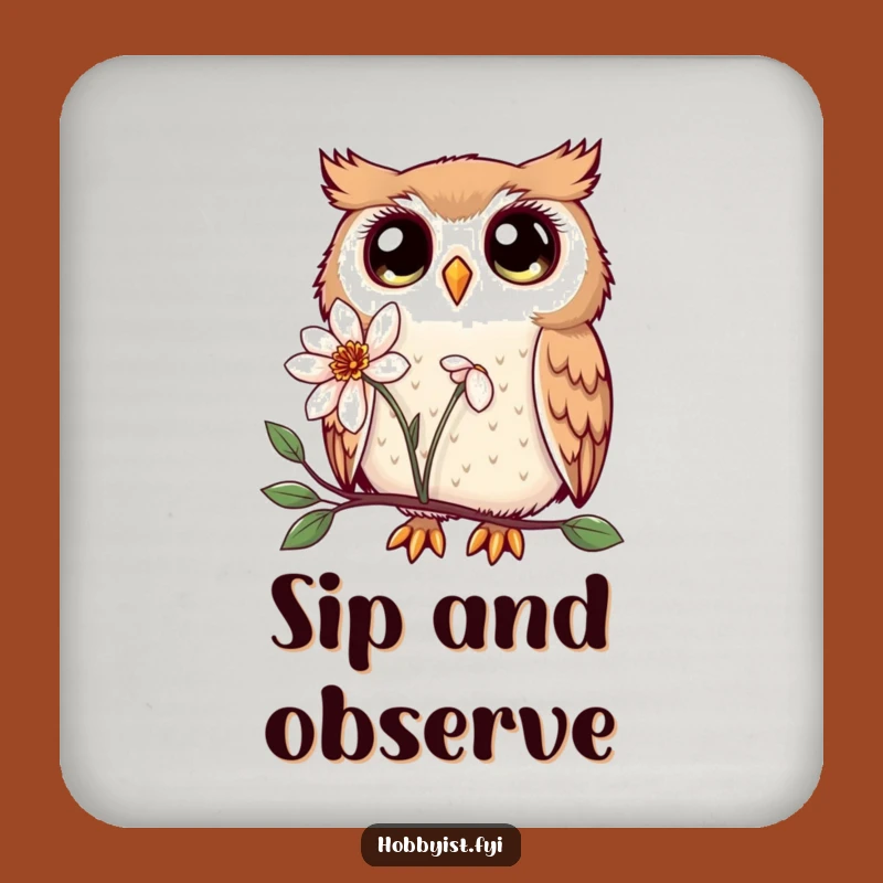 Funny Kawaii Owl Coaster: Enchanting Decor, Cute Table Protector Gift